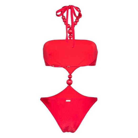 Cult Gaia Caitriona Halter One Piece Swimsuit in Lollipop Red - Picture 2 of 6